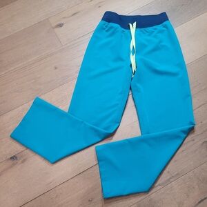 Figs Teal High Waisted Livingston Pants Scrubs Women's sz XS Petite
